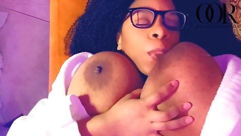 Sexy younger with huge tits gets banged by a dildo